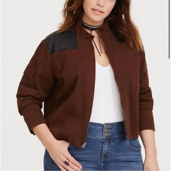 Her Universe Torrid Star Wars Solo Faux Leather Twill Jacket Size 2 (18-20) - Picture 6 of 8